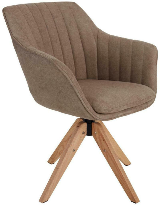 Drehstuhl Belluno Grau-Beige mit Drehbarer Sitzfläche