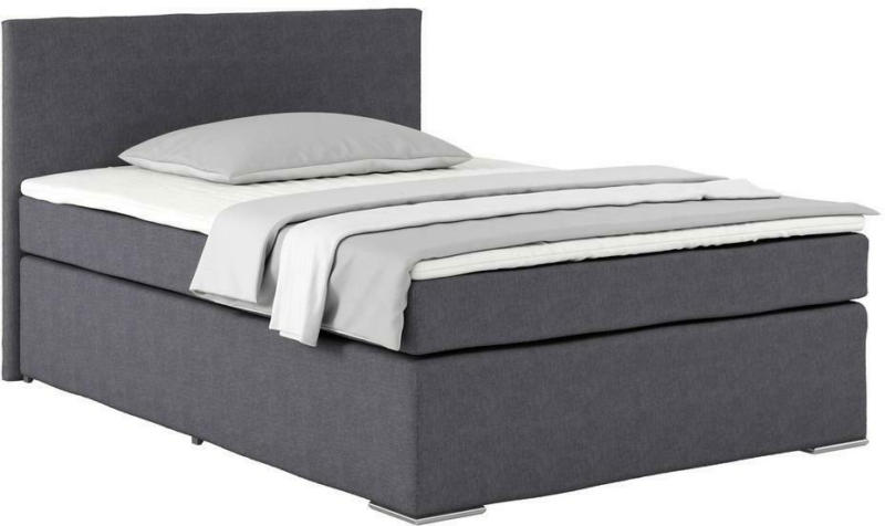 Boxspringbett mit Topper 140x200cm Nero, Anthrazit