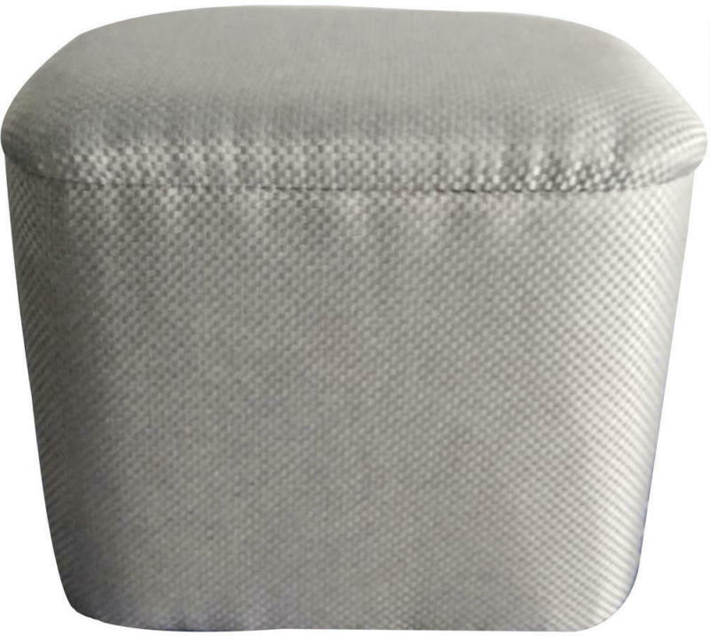 Hocker in Holz, Textil Grau