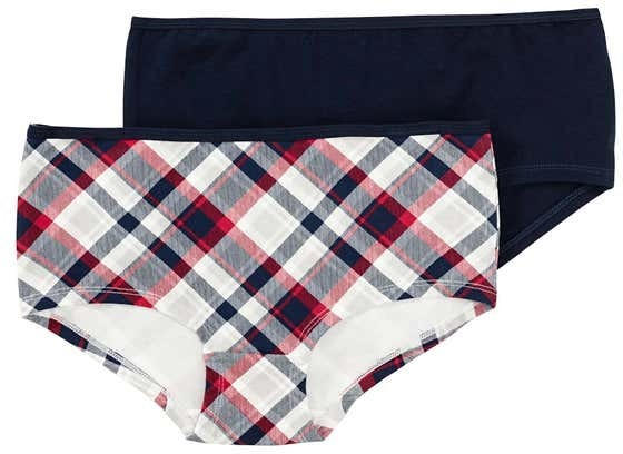 Mädchen-Panty mit Karomuster, 2er Pack