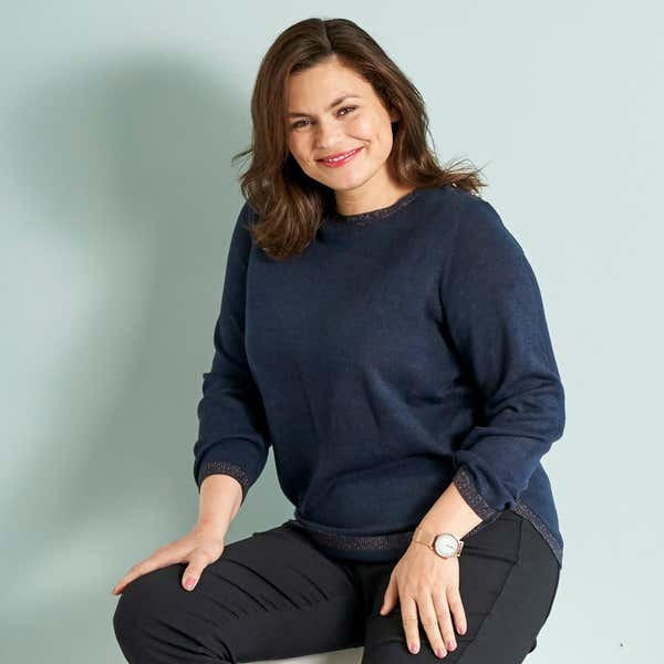 Damen-Pullover mit Glitzer-Effekten, große Größen