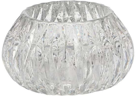 Teelichthalter aus Glas, Ø ca. 10x7cm