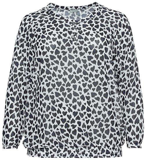 Damen-Bluse mit Herzmuster, große Größen