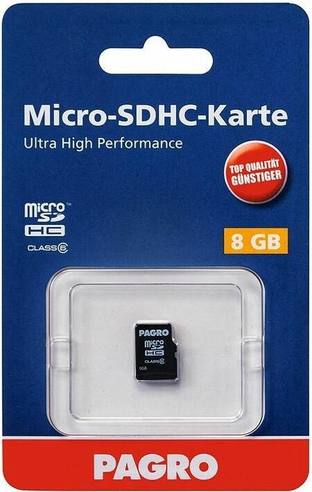 PAGRO Micro-SDHC Speicherkarte 8 GB