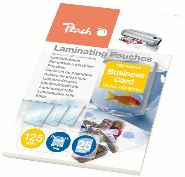 PEACH Laminierfolien für Visitenkarten starkes Material 25 Stück
