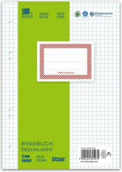 URSUS GREEN Ringbucheinlagen A5 mit Rahmen 100 Blatt kariert