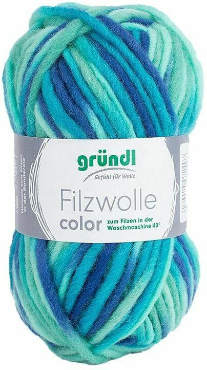 GRÜNDL Filzwolle ”Color” 50g aqua