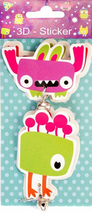 3D-Sticker ”Monster” 2 Stück