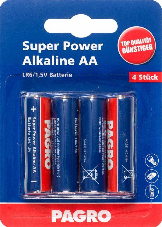 PAGRO Batterie ”Super Power Alkaline AA” 4 Stück