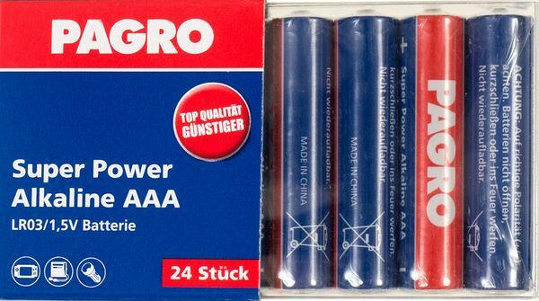 PAGRO Batterie ”Super Power Alkaline AAA” 24 Stück