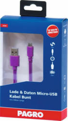 PAGRO Lade & Daten Micro-USB Kabel 2 m violett