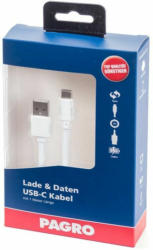 PAGRO Lade & Daten USB-C Kabel 2 m weiß