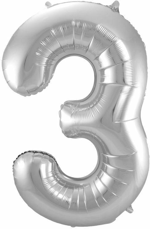 FOLAT Folienballon ”3” silber