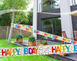 FOLAT Absperrband ”Happy Birthday” 15 m bunt