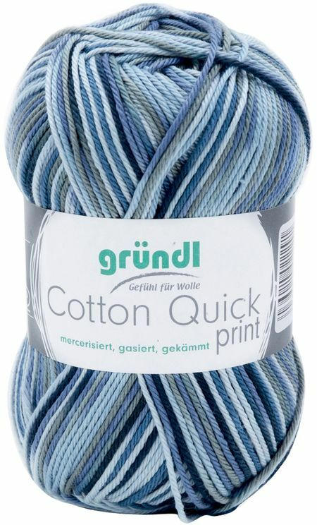 GRÜNDL Strickgarn ”Cotton Quick print” blau