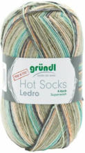 PAGRO DISKONT GRÜNDL Wolle ”Hot Socks Ledro” 100g grün/helltürkis/apricot