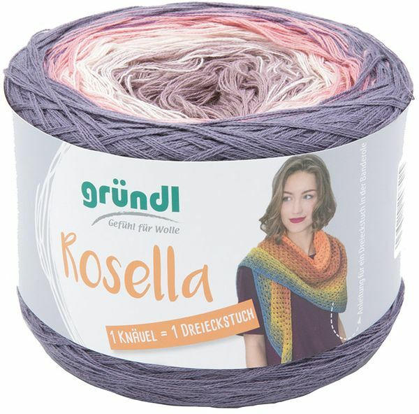 GRÜNDL Wolle ”Rosella” 200g mauve/weiß/rosa/lila