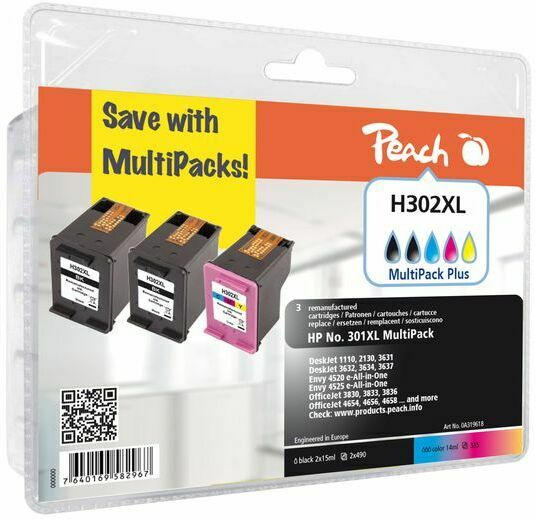 PEACH Tinte HP Nr.302XL Multipack Plus PI300-660 BLISTER