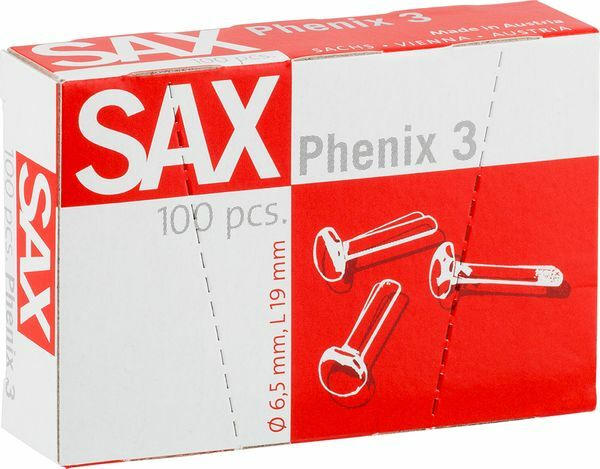 SAX Rundkopfklammern ”Phenix 3” 6,5 mm aus Messing 100 Stück