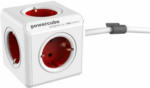 Pagro Steckdosenwürfel ”PowerCube” mit 5 Steckplätzen weiß/rot
