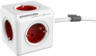 Steckdosenwürfel ”PowerCube” mit 5 Steckplätzen weiß/rot