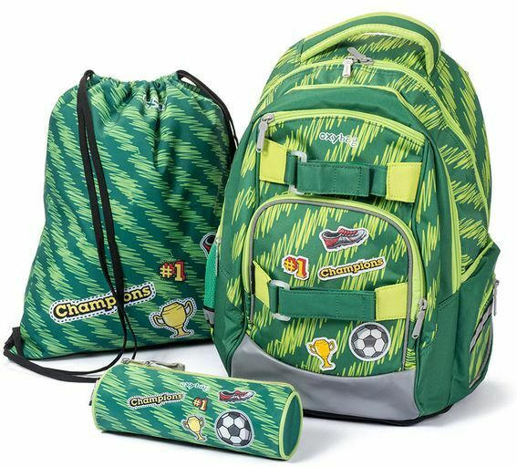 Schulrucksackset ”Oxy Style Mini - Fussball” 3 Teile grün