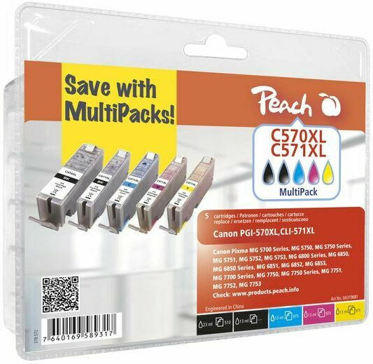 PEACH Tinte Canon PGI570XL/CLI571XL Multipack PI100-293 BLISTER