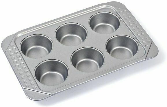 Muffinbackform ”Silver Carbonstahl” für 6 Stück silber