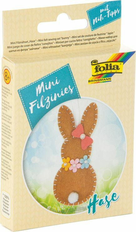 FOLIA Filznähset ”Mini Filzinies - Hase” 15 Teile braun