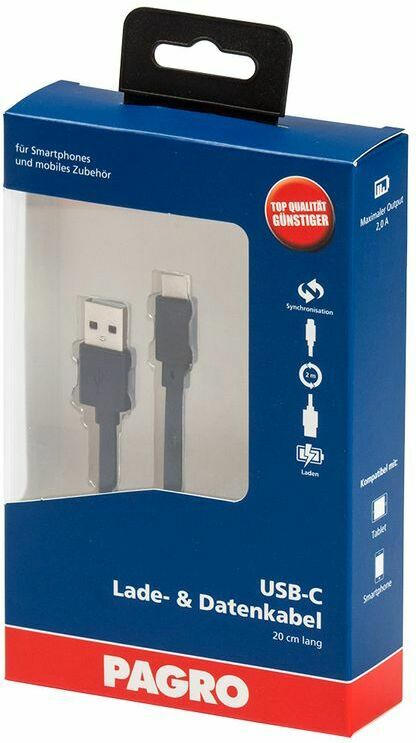 PAGRO Lade & Datenkabel USB-C 20 cm schwarz