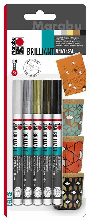 MARABU Lackmalstift-Set glänzend "Brilliant Painter Deluxe" 5 Stück mehrere Farben