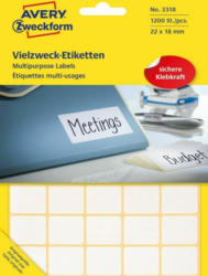 AVERY ZWECKFORM Mini- Etiketten ”3318” 2,2 x 1,8 cm 30 Blatt weiß