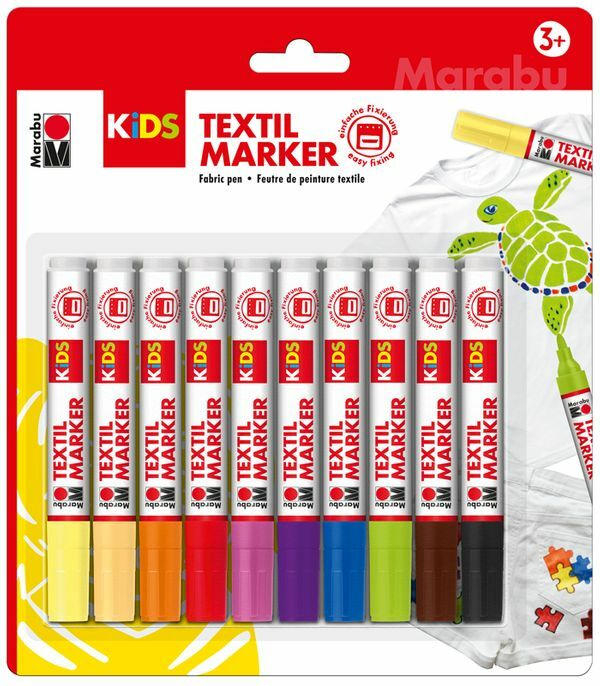 MARABU Kids Textilstifte 10 Stück mehrere Farben
