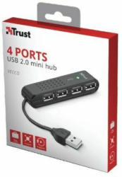 TRUST 4 Port USB 2.0 Mini Hub "Vecco" schwarz