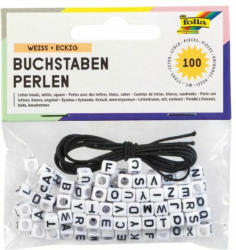 FOLIA Buchstaben-Perlen 100 Stück weiss