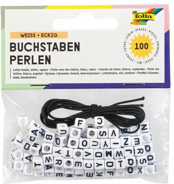 FOLIA Buchstaben-Perlen 100 Stück weiss