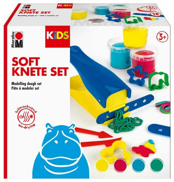 MARABU Kids Soft Knete Set 4 x 150 g inkl. Zubehör