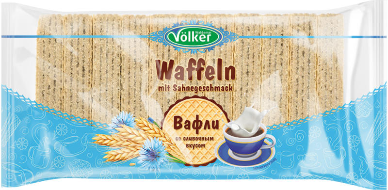 Waffeln mit 71% Cremefüllung mit Sahnegeschmack