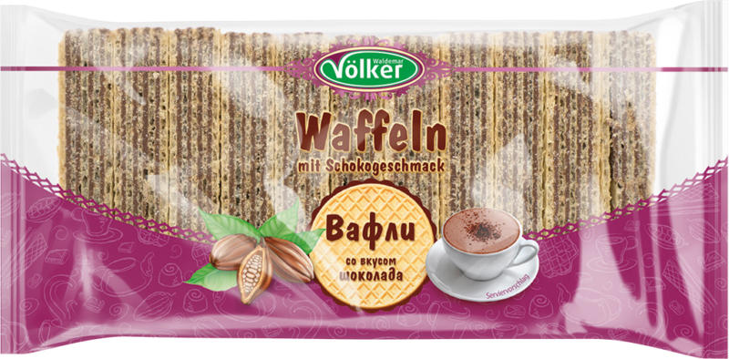 Waffeln mit 71% Cremefüllung mit Schokogeschmack