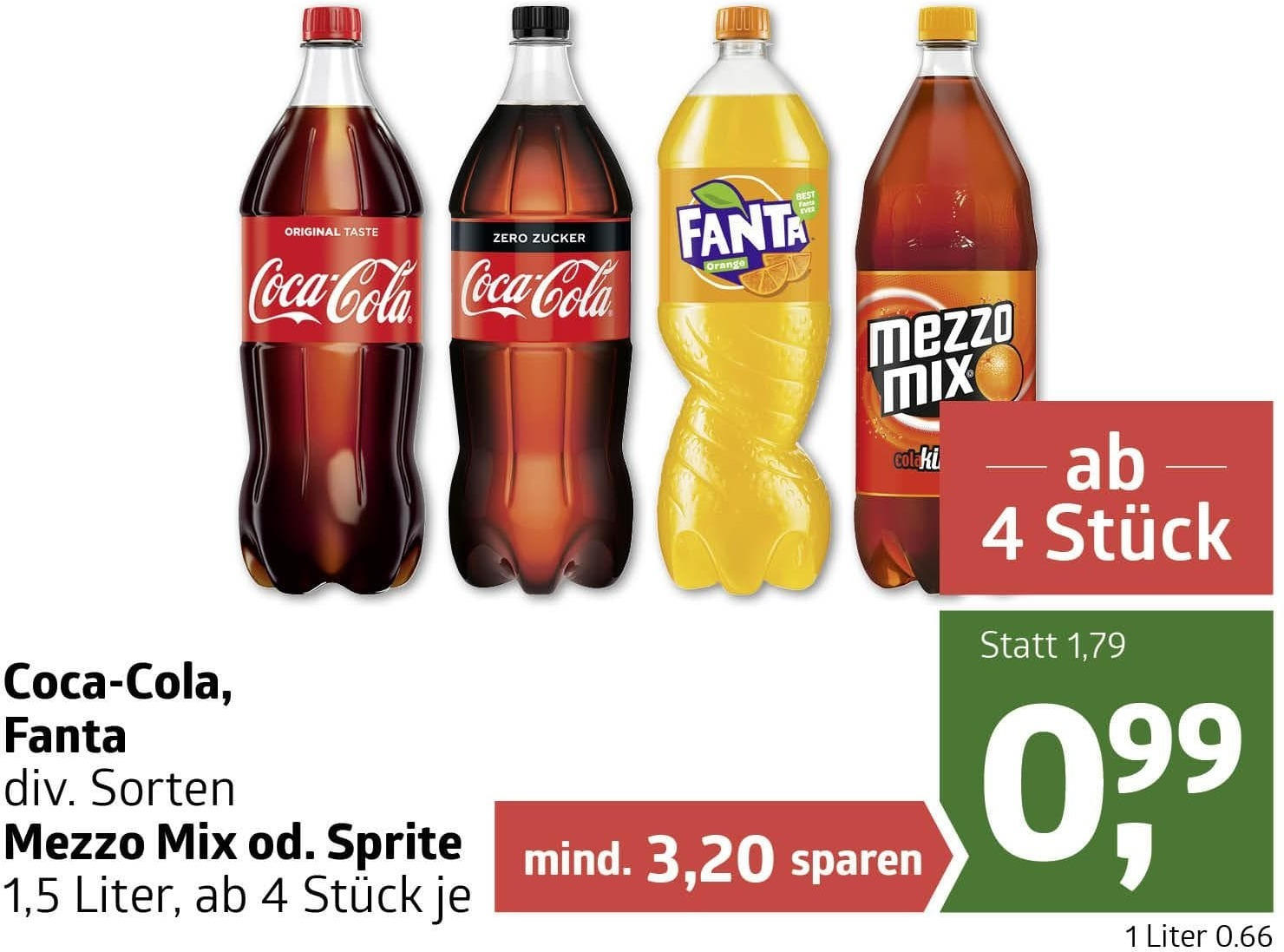 Coca-Cola, Fanta, Mezzo Mix oder Sprite für nur € 0,99 statt € 1,79 ✔️  Online von ADEG PENNERSTORFER