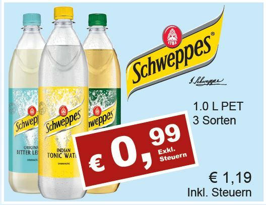 Schweppes Tonic, Bitter Lemon & Ginger Ale