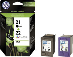 HP 21/22 Combo Pack, nero, ciano, magenta, giallo - Cartuccia di inchiostro (Multicolore)