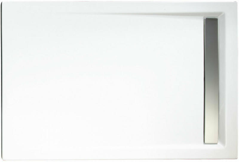 Duschwanne, Rechteck, extra flach, Rinne, 800x1200 mm, Chromoptik