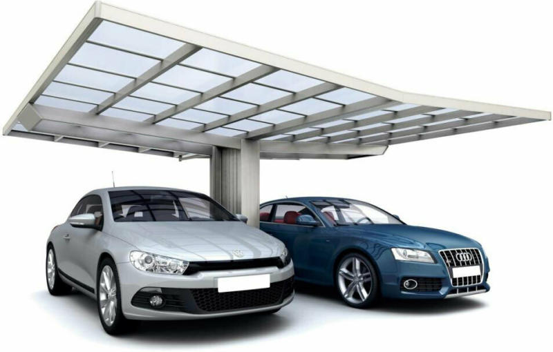 Carport Alu „Neo 90 Y“ Typ 5556 Edelstahl-LookSH