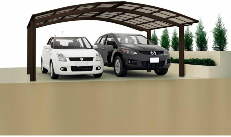 Carport Alu „Portoforte 60“ Mattbraun M-Ausführung