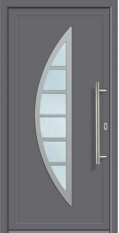 Haustür Aluminium „Modell 428“ titan/titan, rechts Außen: Titan, Innen: Titan | rechts
