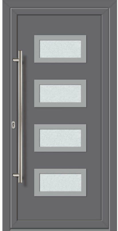 Haustür Aluminium „Modell 492“ Außen: Titan, Innen: Titan | Links