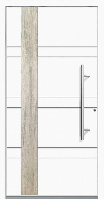 Aluminium Sicherheits-Haustür „Monza Superior“, 60mm, weiß, 100x210 cm, Anschlag rechts, inkl. Griffset 100x210 cm | rechts