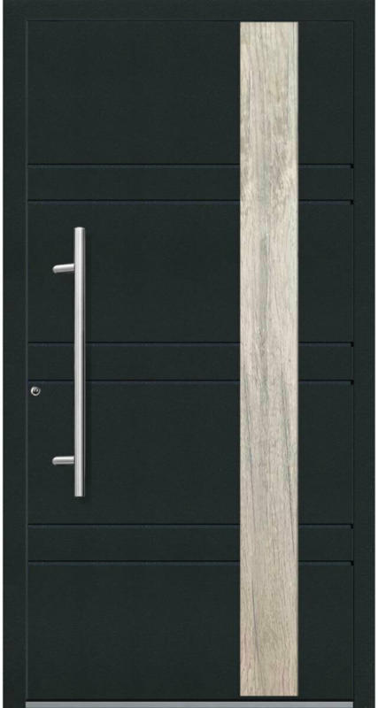 Aluminium Sicherheits-Haustür „Monza Exklusiv“, 75mm, anthrazit, 100x210 cm, Anschlag links, RC2-zertifiziert, inkl. Griffset 100 cm | Links
