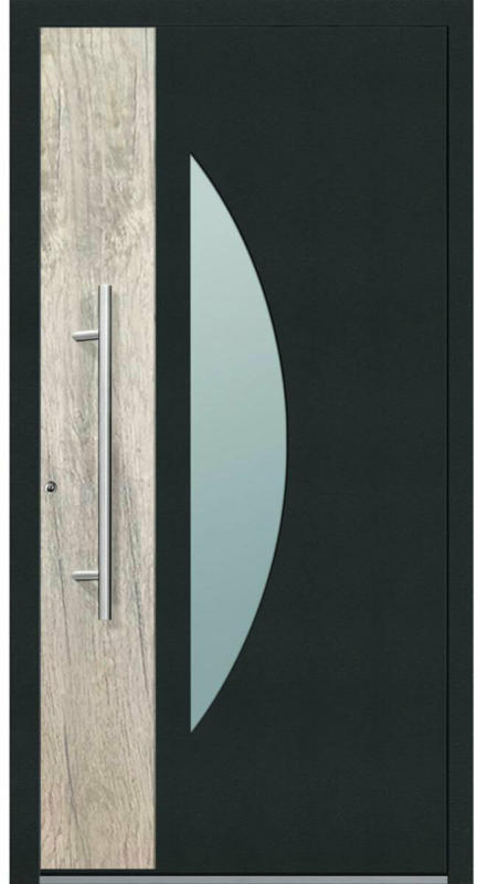 Aluminium Sicherheits-Haustür „Modena Exklusiv“, 75mm, anthrazit, 110x210 cm, Anschlag links, RC2-zertifiziert, inkl. Griffset Links